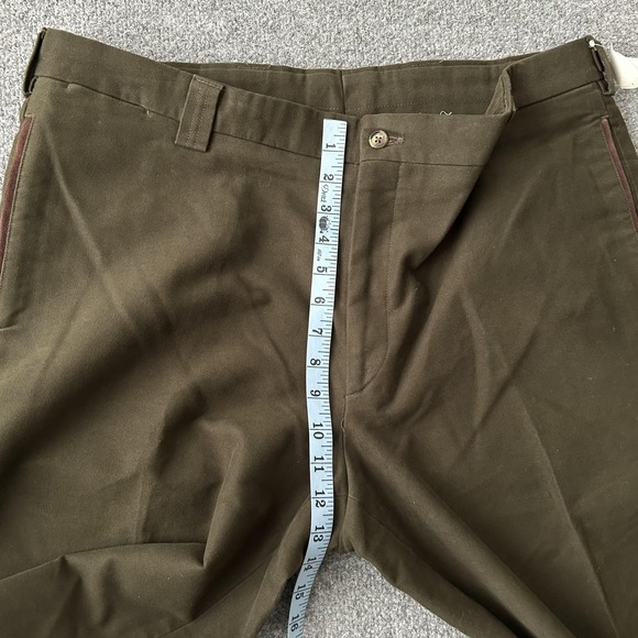 Charleston Khakis Pants Men 40x31 Green Classic Fit Brush Cotton Chino Trousers - Picture 11 of 14